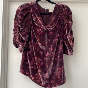 Rebecca Taylor velvet touched sleeve top. Size 12. Stunning!!!!